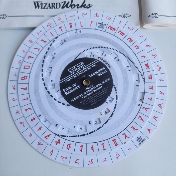 VINTAGE Advanced Dungeons & Dragons MANUALS Pool of Radiance Translation Wheel - Picture 4 of 10